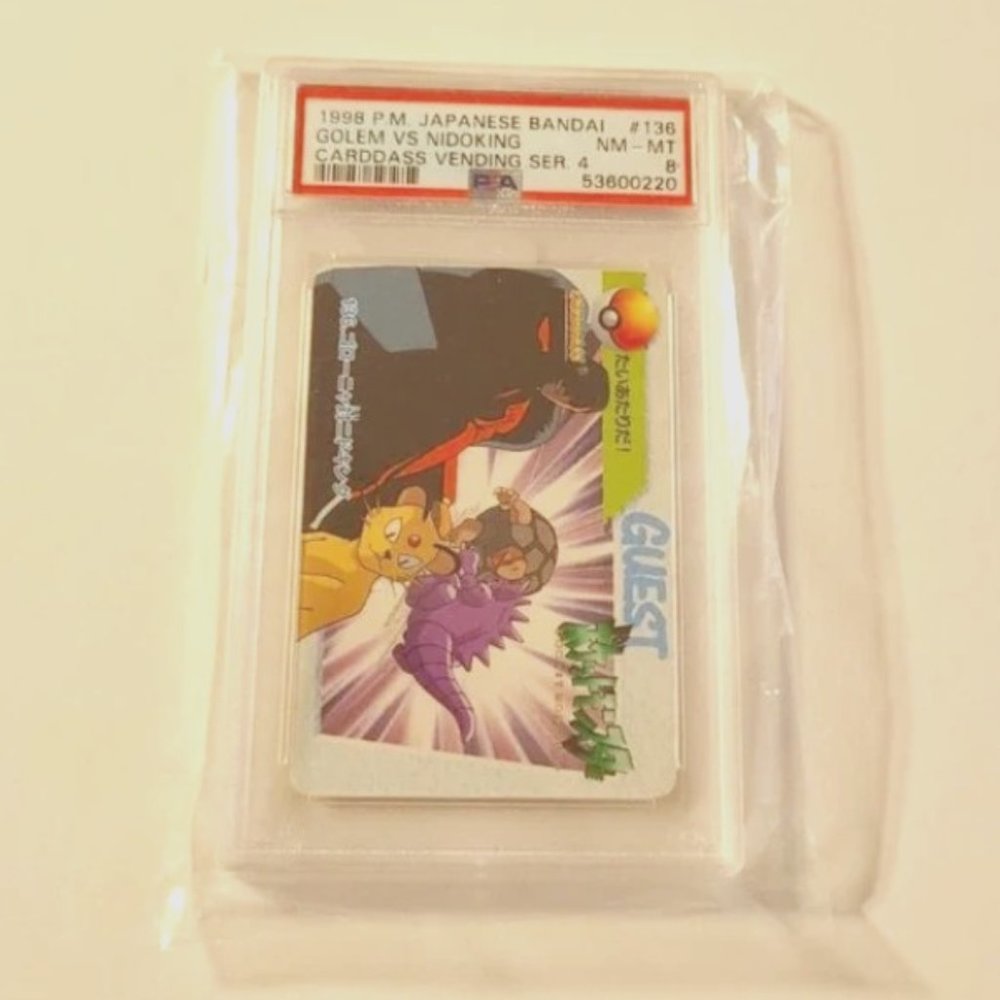 1998 Bandi Pokemon Card - Golem vs Nidoking - PSA 8